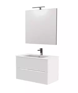 Mobile bagno 'canaletto' bianco opaco, 80 cm